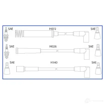 Высоковольтные провода зажигания, комплект HITACHI 134225 1342 25 C87T3X 3081418 изображение 0