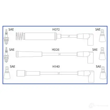 Высоковольтные провода зажигания, комплект HITACHI 3081413 AKE55QO 1342 02 134202
