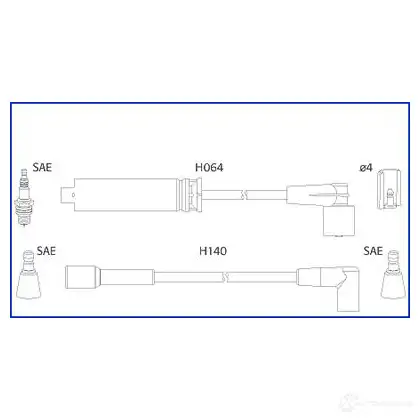 Высоковольтные провода зажигания, комплект HITACHI 134239 3081425 8U DS7