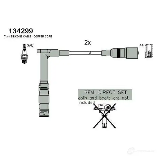 Высоковольтные провода зажигания, комплект HITACHI JQ5 EB 3081464 134299