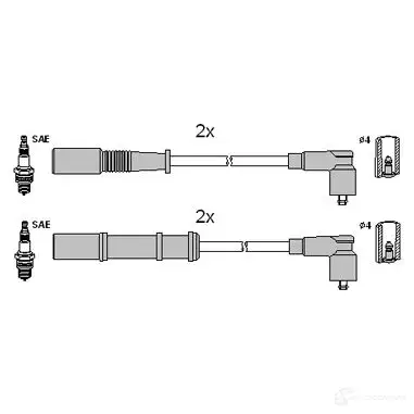 Высоковольтные провода зажигания, комплект HITACHI 3081589 JUP89 N6 134972