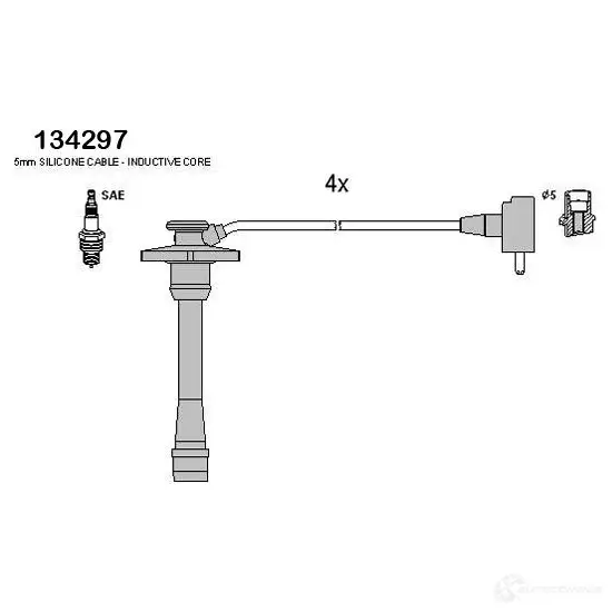 Высоковольтные провода зажигания, комплект HITACHI 3081462 134297 EI EBV3