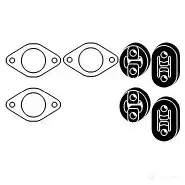Крепление глушителя, набор HJS 82498368 4012588273833 1195328 MM9 DH2L