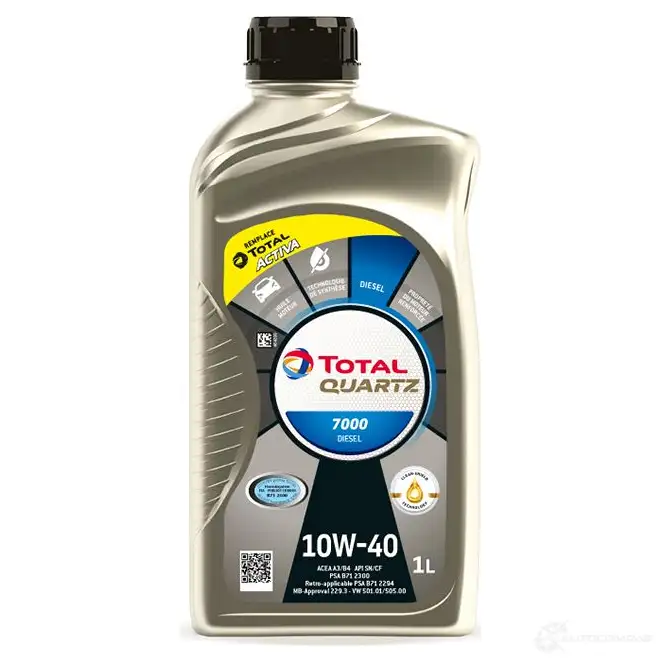 Масло моторное TOTAL QUARTZ 7000 DIESEL 10W40 1л RU 11030301 TOTAL 11030301 MXEV H8J 1439750945
