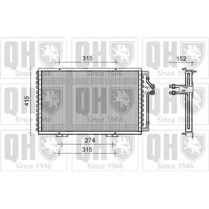 Радиатор кондиционера QUINTON HAZELL 664257 1WZQ A 78N6PMT QCN17