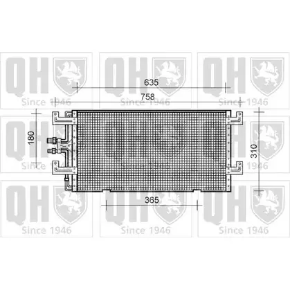 Радиатор кондиционера QUINTON HAZELL QCN170 XPTH2 664258 X5 4BT1 изображение 0