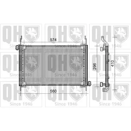 Радиатор кондиционера QUINTON HAZELL 664331 AH04D SP92 2 QCN245
