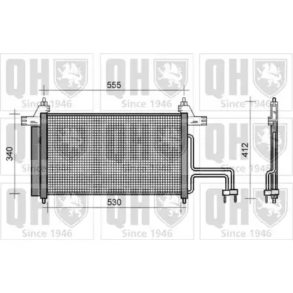 Радиатор кондиционера QUINTON HAZELL JP WZC0 QCN266 664354 V7F4QI изображение 0