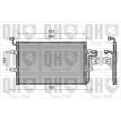 Радиатор кондиционера QUINTON HAZELL DNYUZ P EK01O QCN355 664449 изображение 0