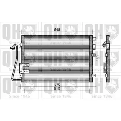 Радиатор кондиционера QUINTON HAZELL 664569 W7YS8 QCN467 955 HQ изображение 0