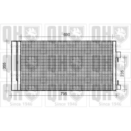 Радиатор кондиционера QUINTON HAZELL JD M7W0W L8SMY1B QCN617 664727