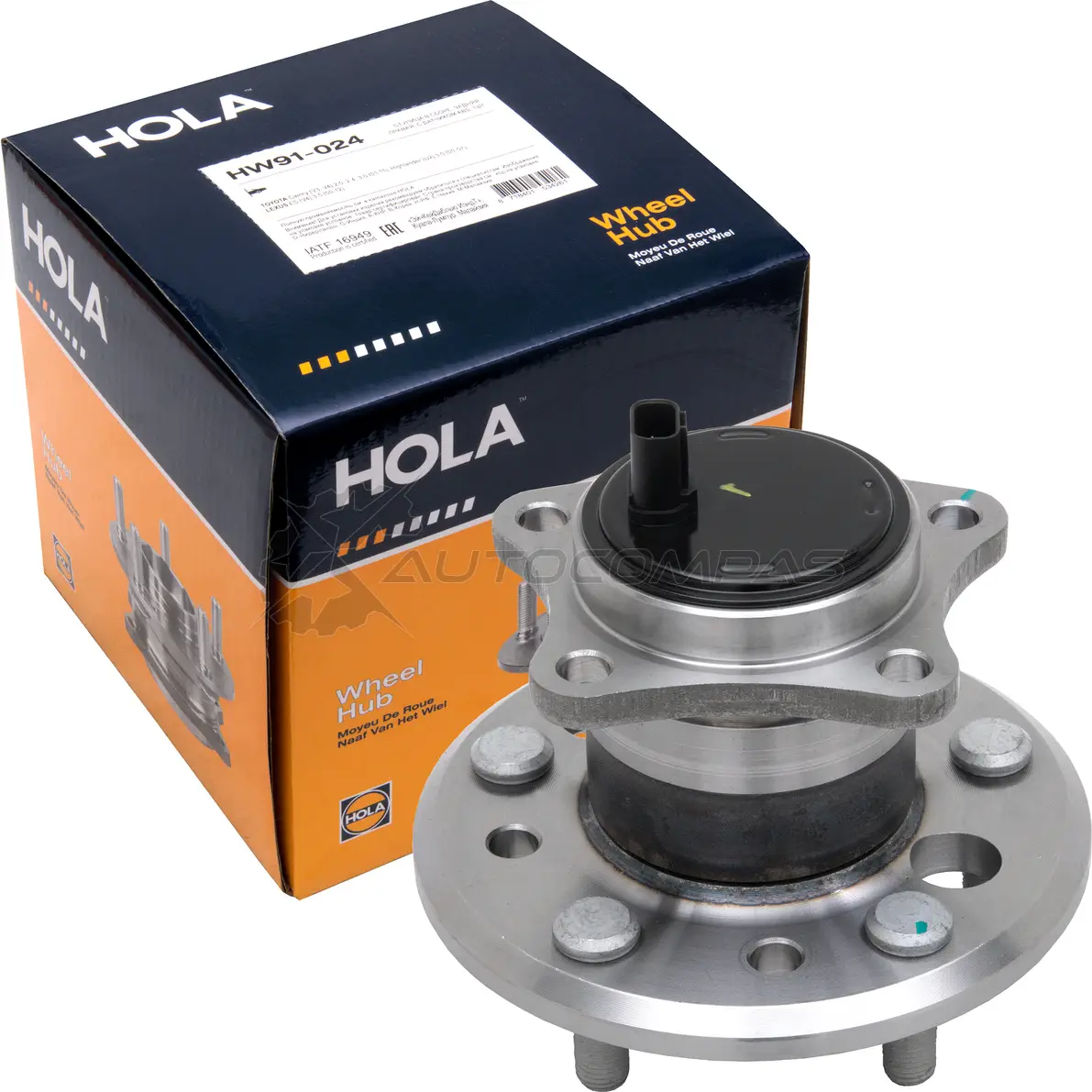 Ступица в сборе задняя, правая, с датчиком ABS HOLA HW91-024 CV 6XQYM 1441273016 - Изображение 1