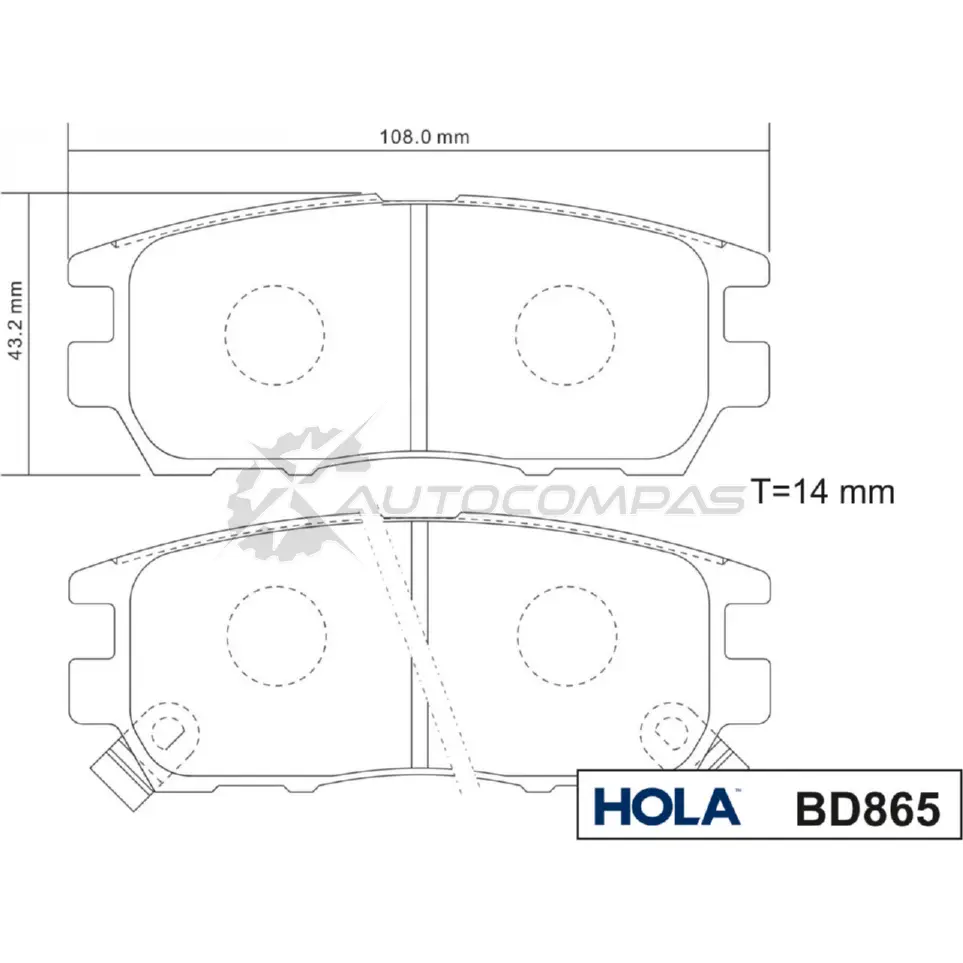 Тормозные колодки дисковые HOLA 1271763444 BD865 357 DZ9P 8718401502147 изображение 0