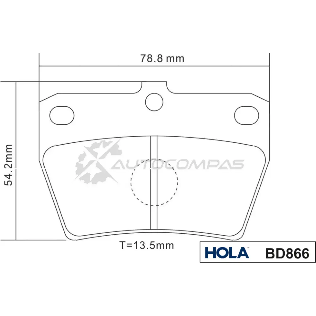 Тормозные колодки дисковые HOLA BD866 T9 W4L6 1271763474 8718401502154 - Изображение 1