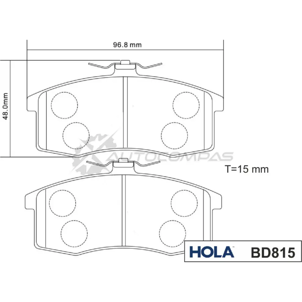Тормозные колодки дисковые HOLA B0 4MNZT BD815 1271762500 8718401501508 изображение 2