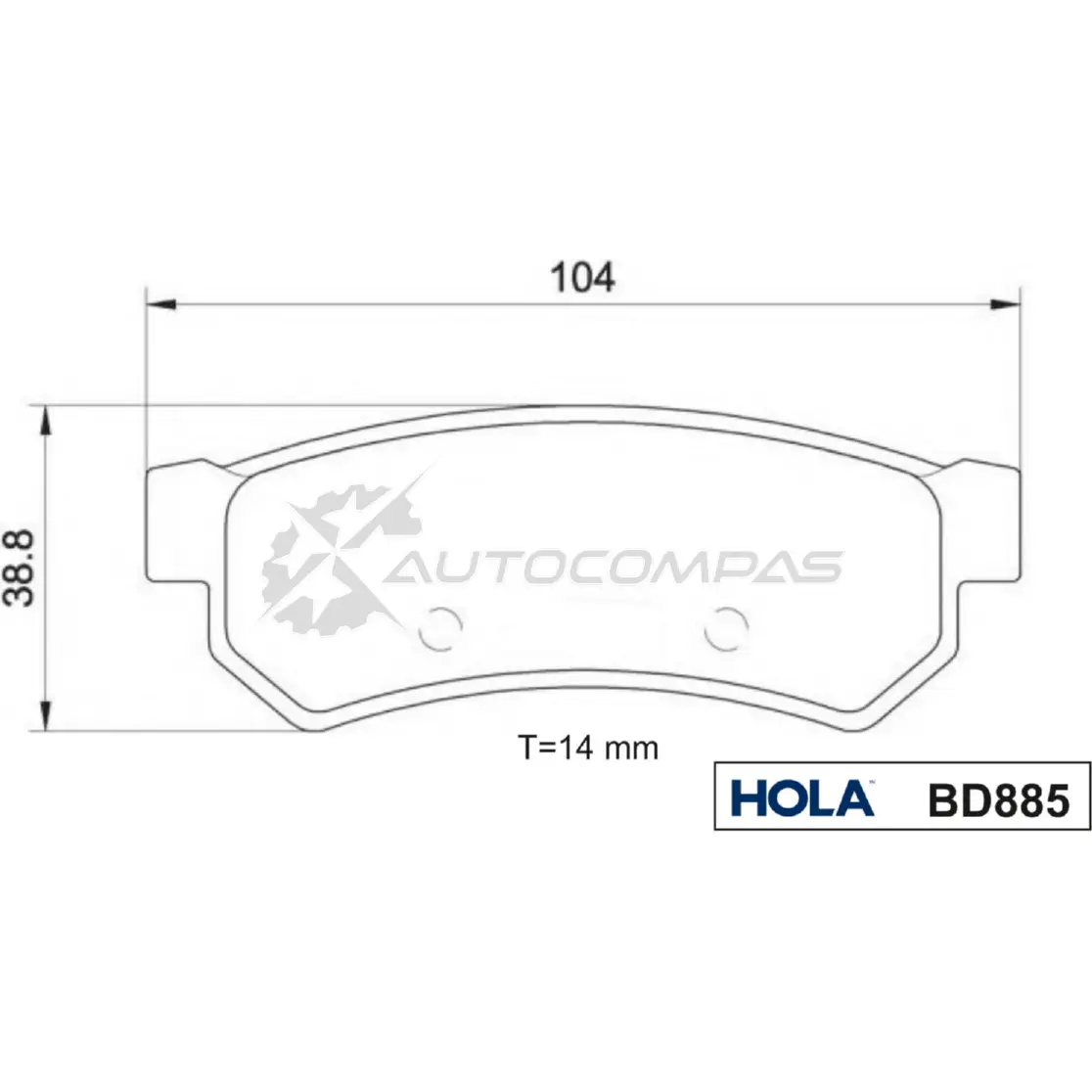 Тормозные колодки дисковые HOLA BD885 1424666676 2 VOHBQK 8718401522732 изображение 0