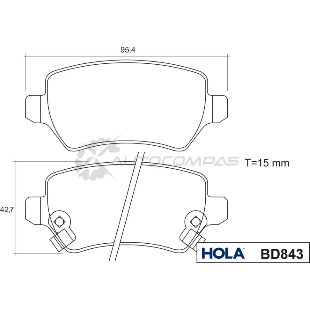 Тормозные колодки дисковые HOLA BD843 1271762900 8718401501829 5QJ1 83H