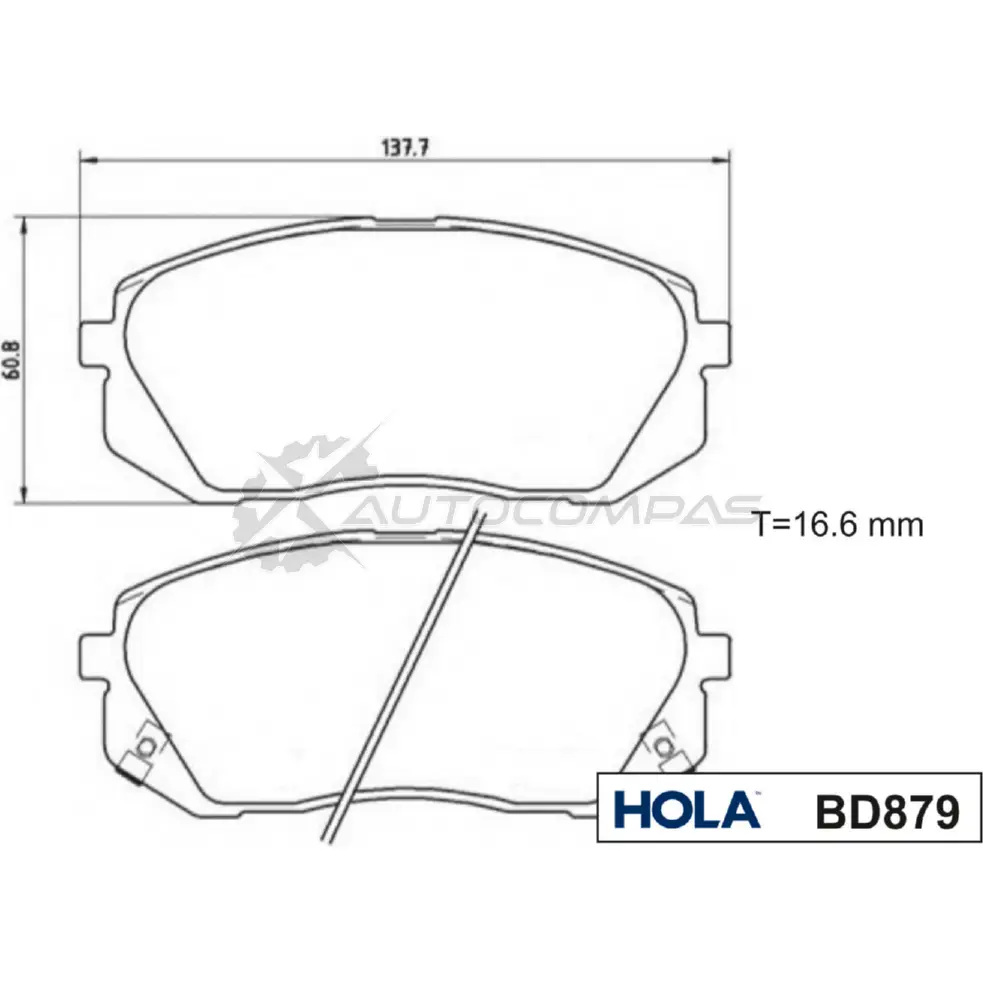 Тормозные колодки дисковые HOLA BD879 7CO9 9 1439896456 - Изображение 1