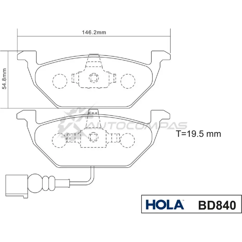 Тормозные колодки дисковые HOLA 1271762844 8718401501799 XH 1AYR BD840