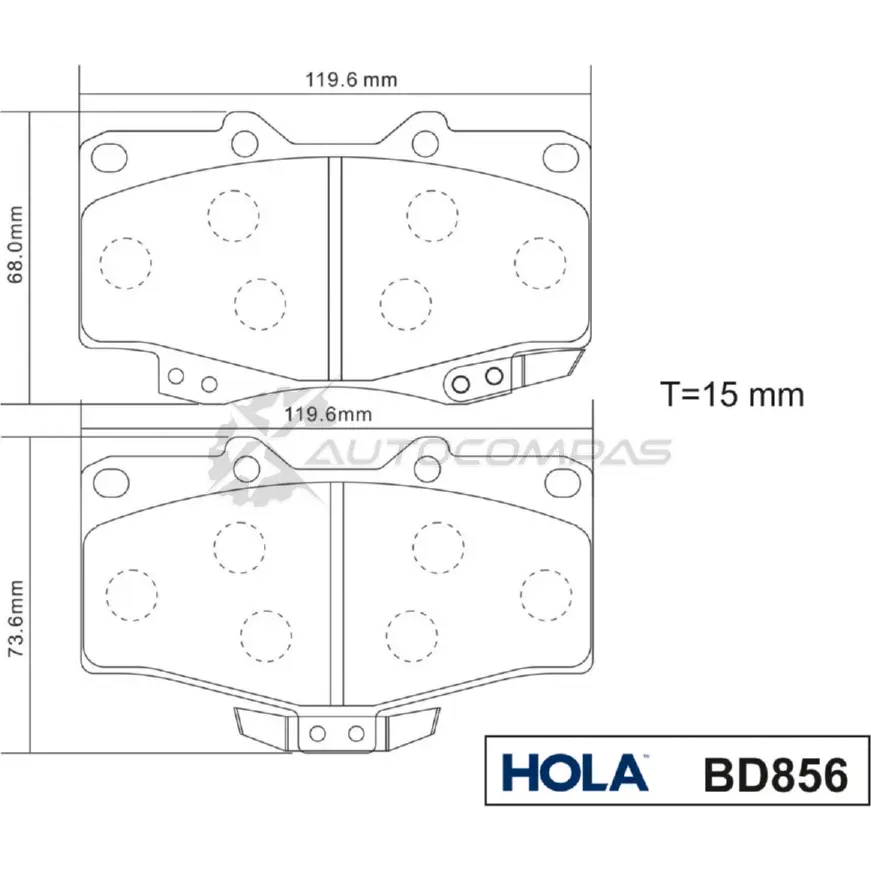 Тормозные колодки дисковые HOLA BD856 RO1 TE 8718401502055 1271763338 изображение 1