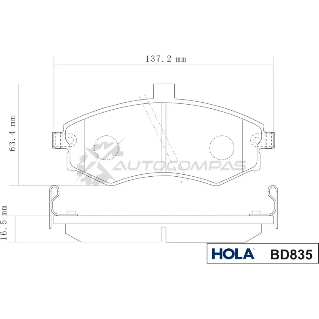 Тормозные колодки дисковые HOLA 0Q6M KNY 1271762756 8718401501744 BD835 изображение 1