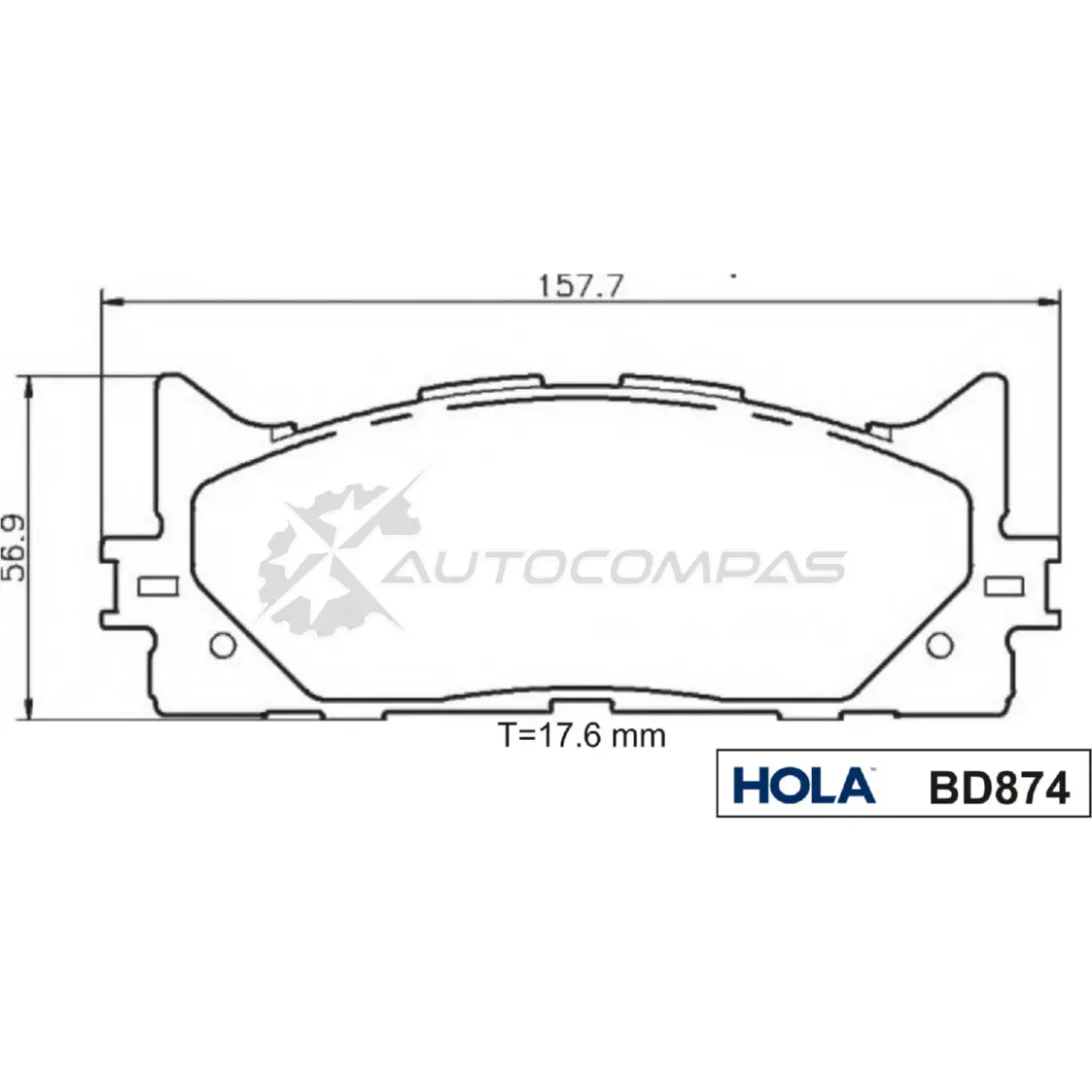 Тормозные колодки дисковые HOLA BD874 SB B8I 1439896451 изображение 0