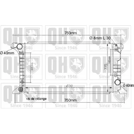 Радиатор охлаждения двигателя QUINTON HAZELL PR7BVJ6 QER1144 M 07SH6G 669907 изображение 0