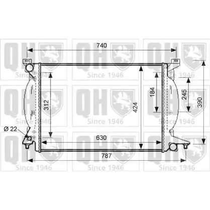 Радиатор охлаждения двигателя QUINTON HAZELL RFA3R8P 670183 HP B81T QER1487