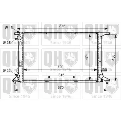 Радиатор охлаждения двигателя QUINTON HAZELL AR RN5X8 670188 9VOXH QER1492 изображение 0