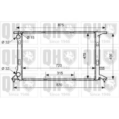 Радиатор охлаждения двигателя QUINTON HAZELL 9 BF4A MVSTH QER1493 670189