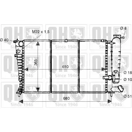 Радиатор охлаждения двигателя QUINTON HAZELL 670192 0GZBJYN OQ KRAN QER1496