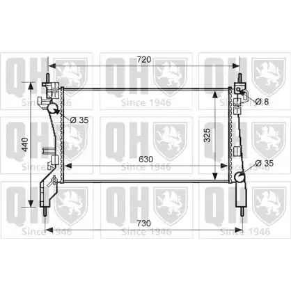 Радиатор охлаждения двигателя QUINTON HAZELL QER1571 670266 X LXL95 1918M