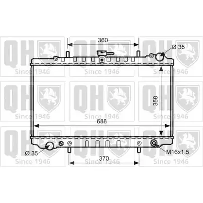 Радиатор охлаждения двигателя QUINTON HAZELL 670267 5FOA2 8 QER1572 EEIS9C3