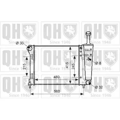 Радиатор охлаждения двигателя QUINTON HAZELL QER1628 M2Q6KS C47BC YV 670310 изображение 0