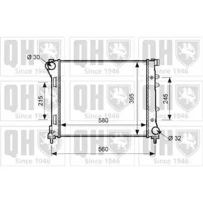 Радиатор охлаждения двигателя QUINTON HAZELL K1 3S6 QER1632 QUXXBK6 670313 изображение 0