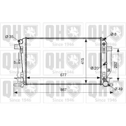 Радиатор охлаждения двигателя QUINTON HAZELL TLA9 AM 670417 80F43 QER1764