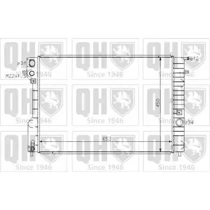 Радиатор охлаждения двигателя QUINTON HAZELL FWW09M QER1871 63YVSK L 670492 изображение 0