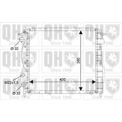 Радиатор охлаждения двигателя QUINTON HAZELL 670892 MBQF WO QER2282 I80SW3R