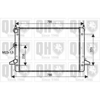 Радиатор охлаждения двигателя QUINTON HAZELL 670974 QER2364 5ZF8MB UXF 3M изображение 0