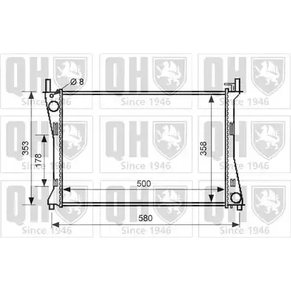 Радиатор охлаждения двигателя QUINTON HAZELL 671161 TDHBV QS P5Z7U QER2551