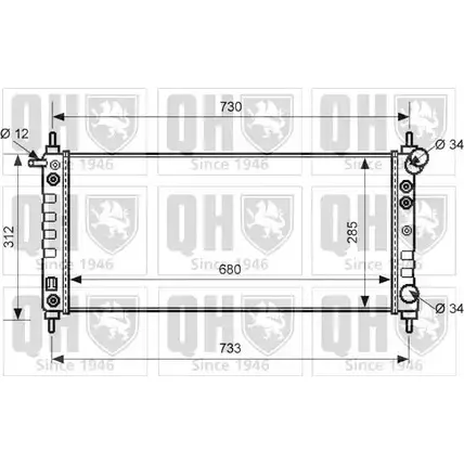 Радиатор охлаждения двигателя QUINTON HAZELL 8Q1JS0 671181 QER2571 ROA BGK изображение 0