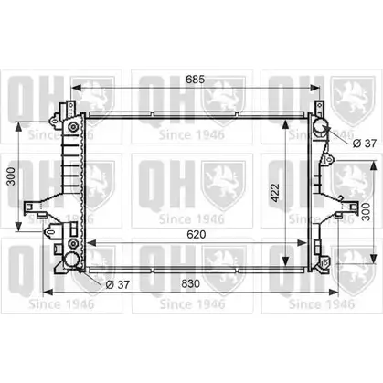Радиатор охлаждения двигателя QUINTON HAZELL 671193 QER2584 V9SJFXG 4 0ZZE