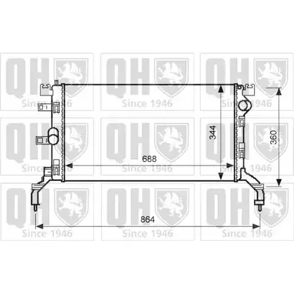 Радиатор охлаждения двигателя QUINTON HAZELL 671210 SD2 TD 53UTMR QER2601