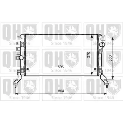 Радиатор охлаждения двигателя QUINTON HAZELL BSR PZLN J4APU1 671213 QER2604