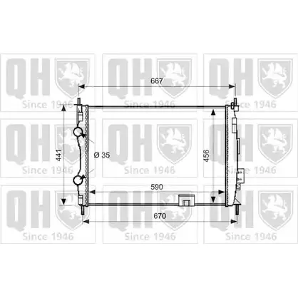 Радиатор охлаждения двигателя QUINTON HAZELL XHL TUKW QUF72X 671237 QER2639