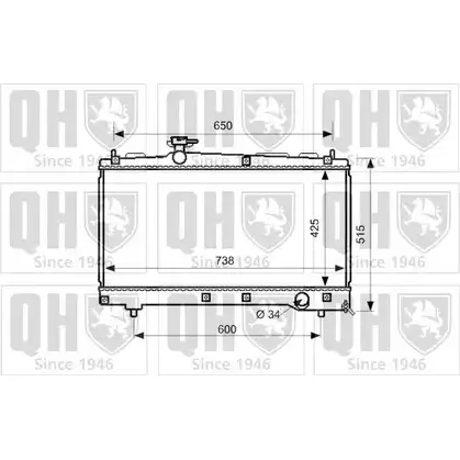 Радиатор охлаждения двигателя QUINTON HAZELL 8FEXBMQ QER2656 IWH0WH U 671239