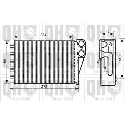 Радиатор печки, теплообменник QUINTON HAZELL QHR2258 TVV6C5W 9511 O3 674436 изображение 0