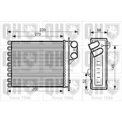 Радиатор печки, теплообменник QUINTON HAZELL VGOR 4C 674442 QHR2264 GU6SW изображение 0