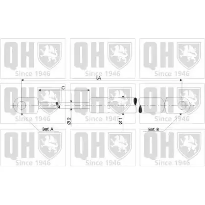 Амортизатор багажника, упор задней двери QUINTON HAZELL NHU8Q Z QTS128405 BU58PFE 688450