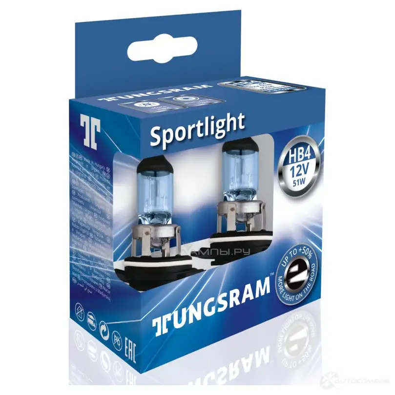 Лампа галогеновая HB4 SPORTLIGHT 51 Вт 12 В TUNGSRAM 1439693335 E GENK 9006NHSUB2 - Изображение 1